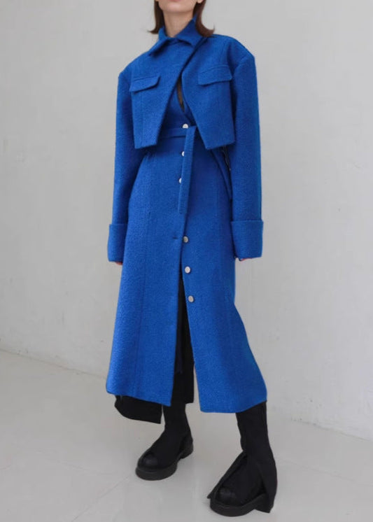 Anielo Cutout Lace Up Coat