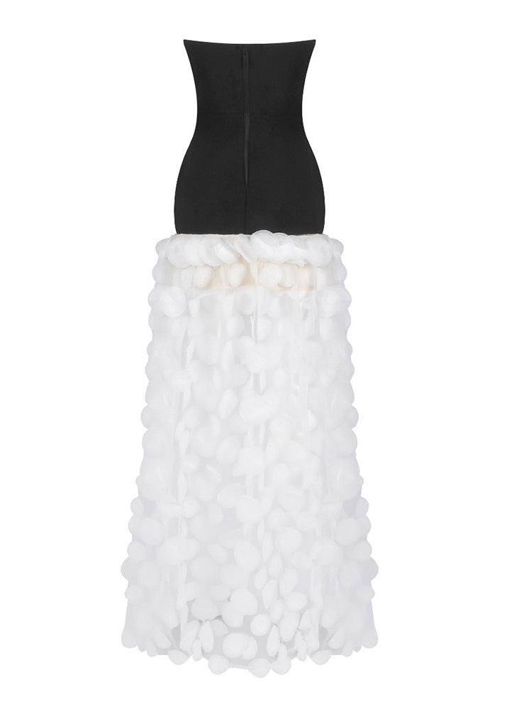 Boyan Dot Strapless Maxi Dress In White