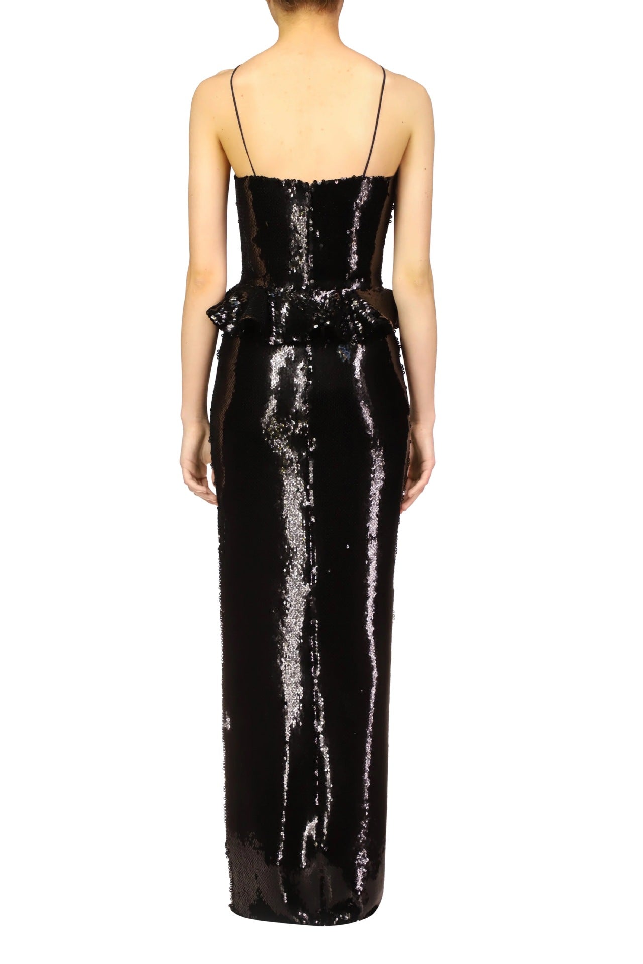Ammon Sequin Flower Ruffle Maxi Dress