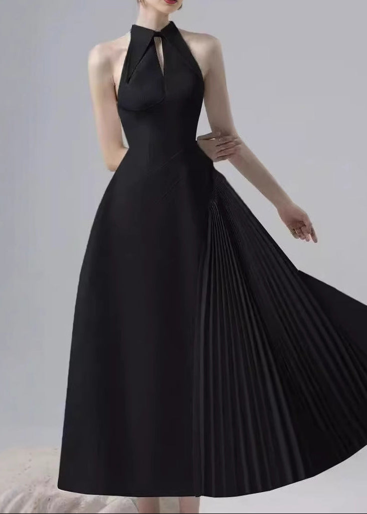 Zita Sleeveless Ruch Deconstruct  Maxi Dress In Black