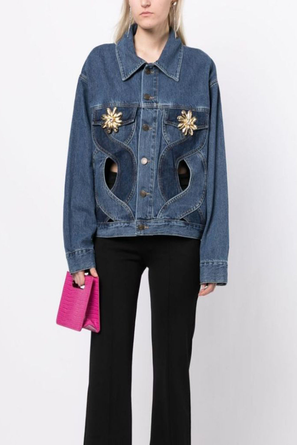 Keita Embellished Hollow Denim Jacket