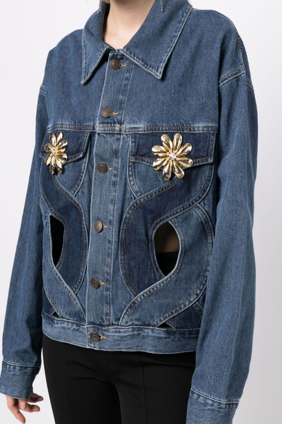 Keita Embellished Hollow Denim Jacket