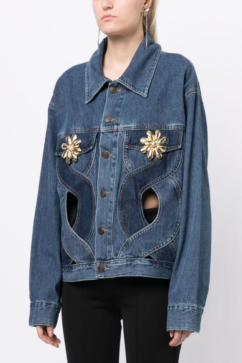 Keita Embellished Hollow Denim Jacket