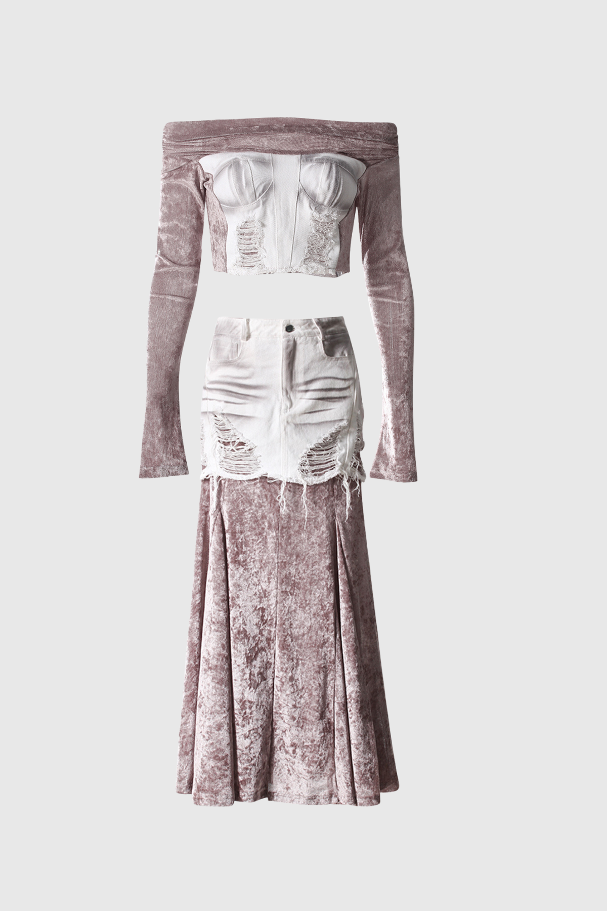 Abilyx Mesh Off Shoulder Deconstruct Set