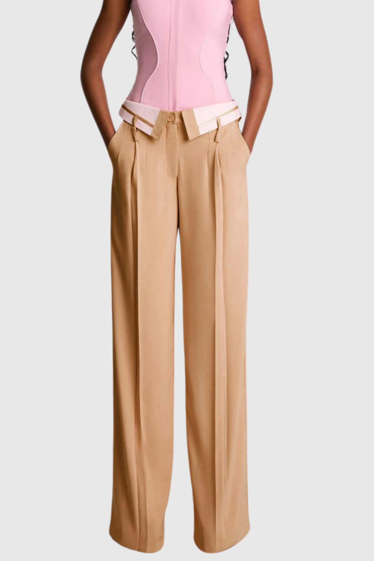 Hamza Lapel Suit Pants In Khaki