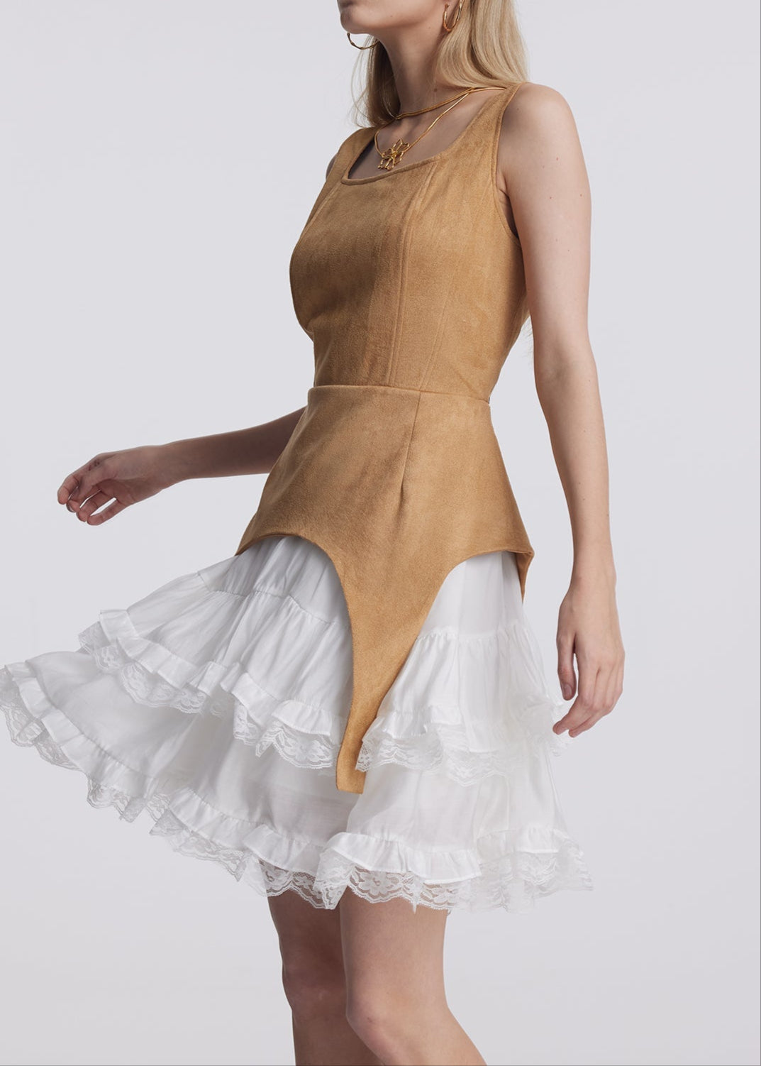 Alliance Ruffle Lace Sleeveless Mini Dress