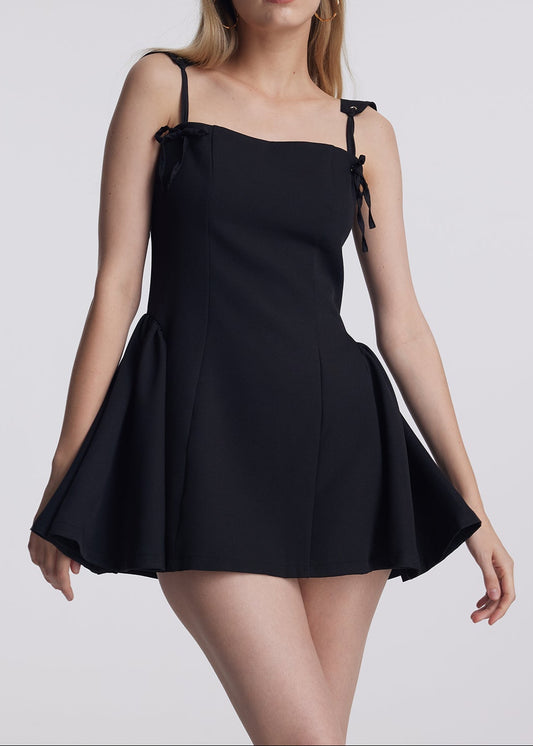 Kimber Lace Up Spaghetti Ruffle Mini Dress