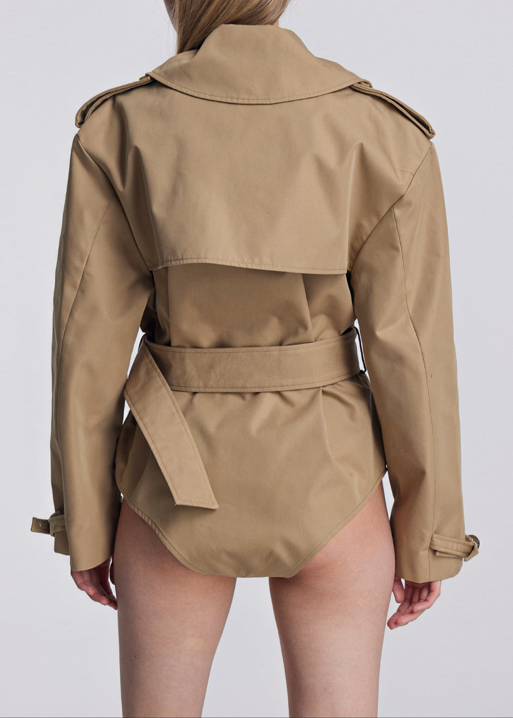 Analu Buckle Lapel Button Blazer Bodysuit