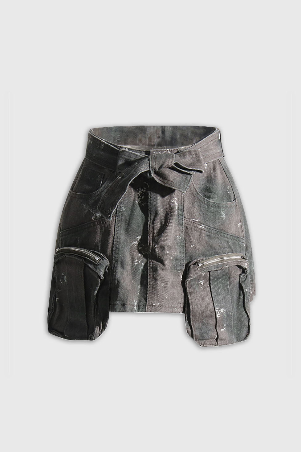 Clarice Camouflage Cargo Denim Skirt