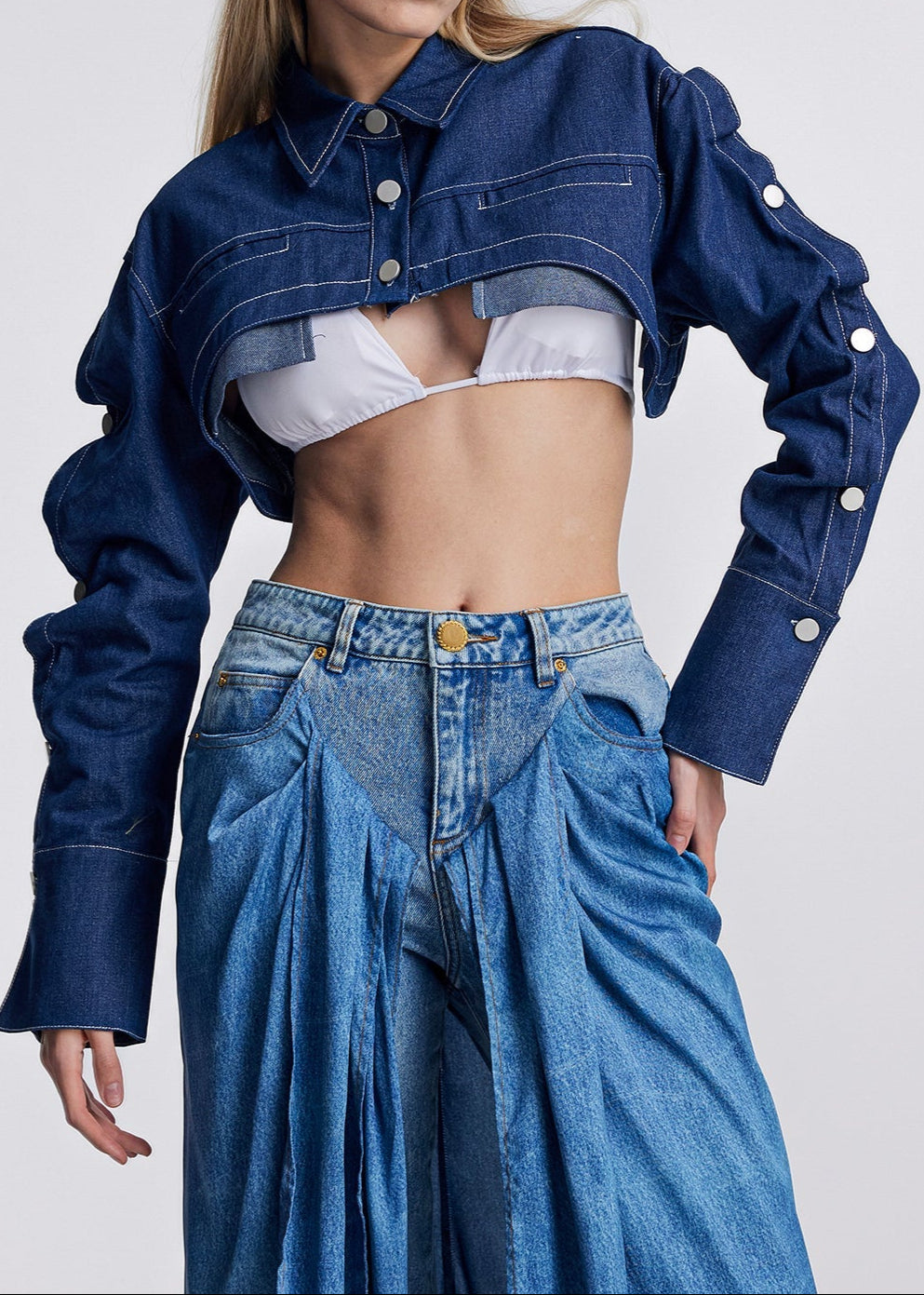 Ancelin Deconstruct Denim Short Jacket