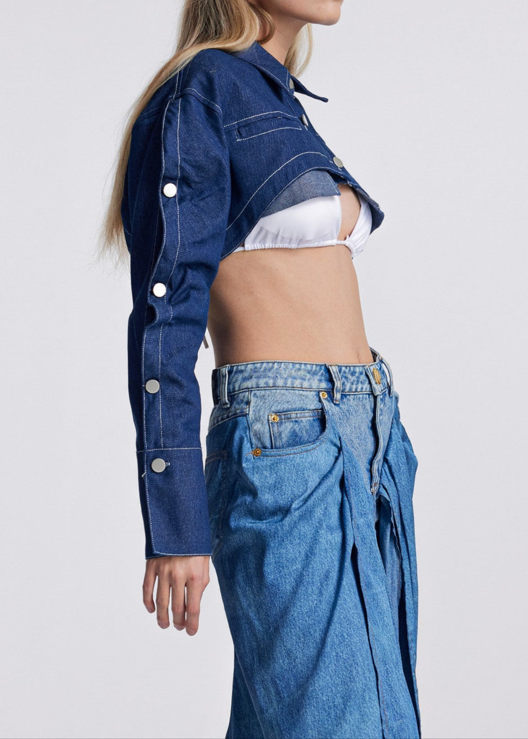 Ancelin Deconstruct Denim Short Jacket