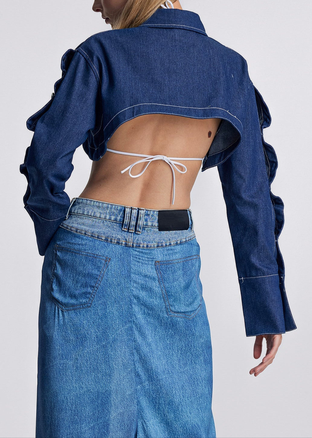 Ancelin Deconstruct Denim Short Jacket