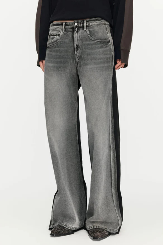 Anavia Deconstruct Wide Jeans In Black