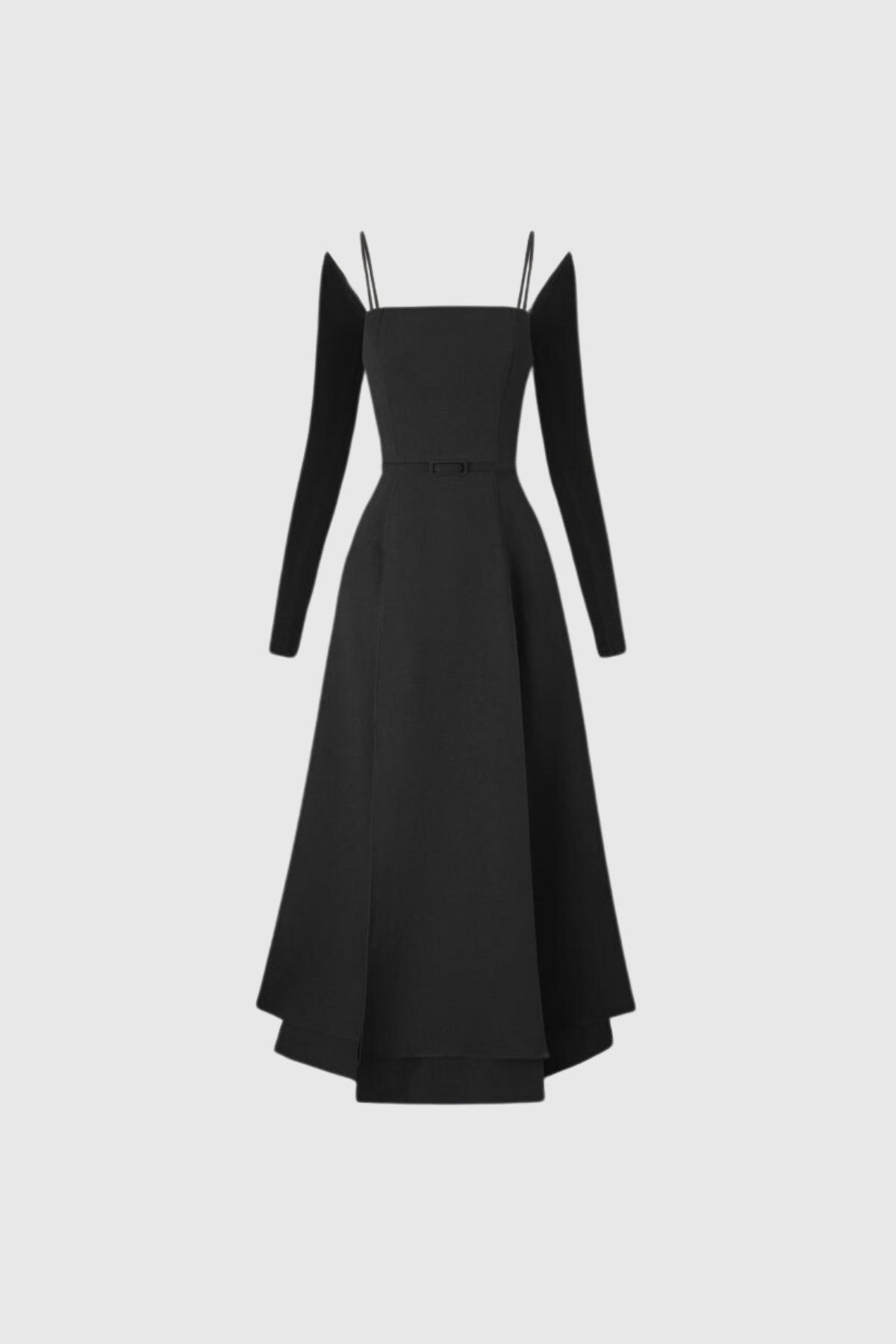 Annot Lace Up Split Maxi Dress In Black