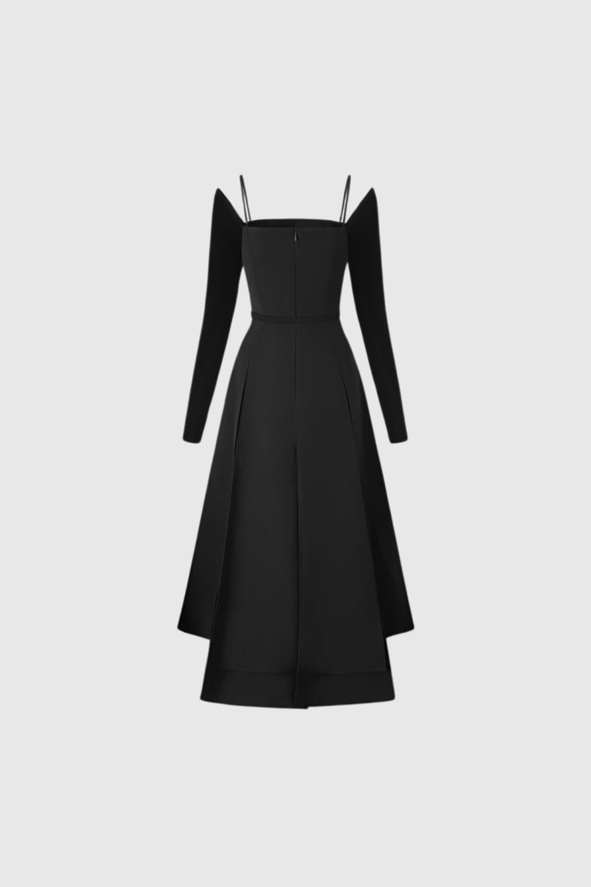 Annot Lace Up Split Maxi Dress In Black