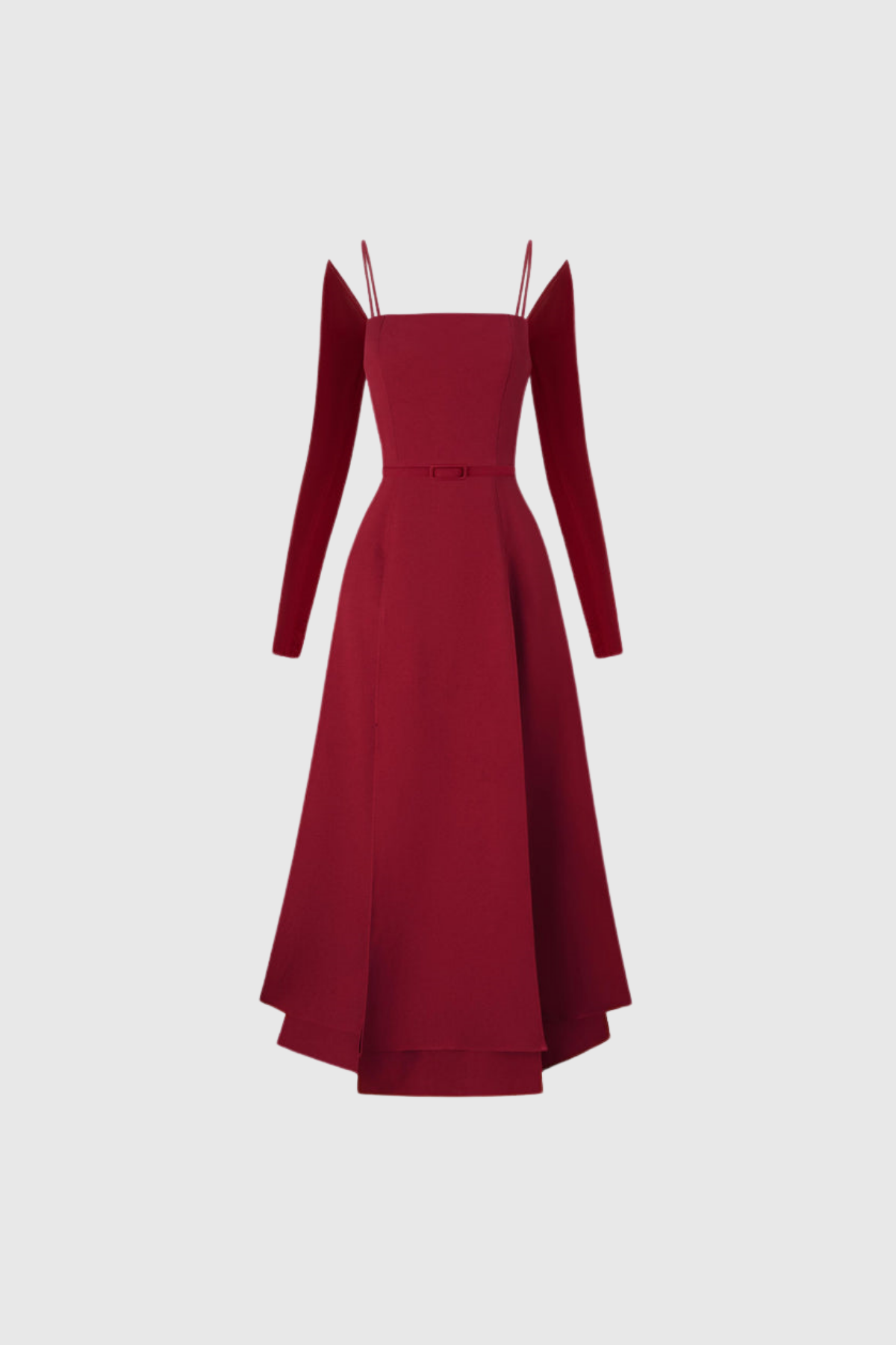 Annot Lace Up Split Maxi Dress In Red