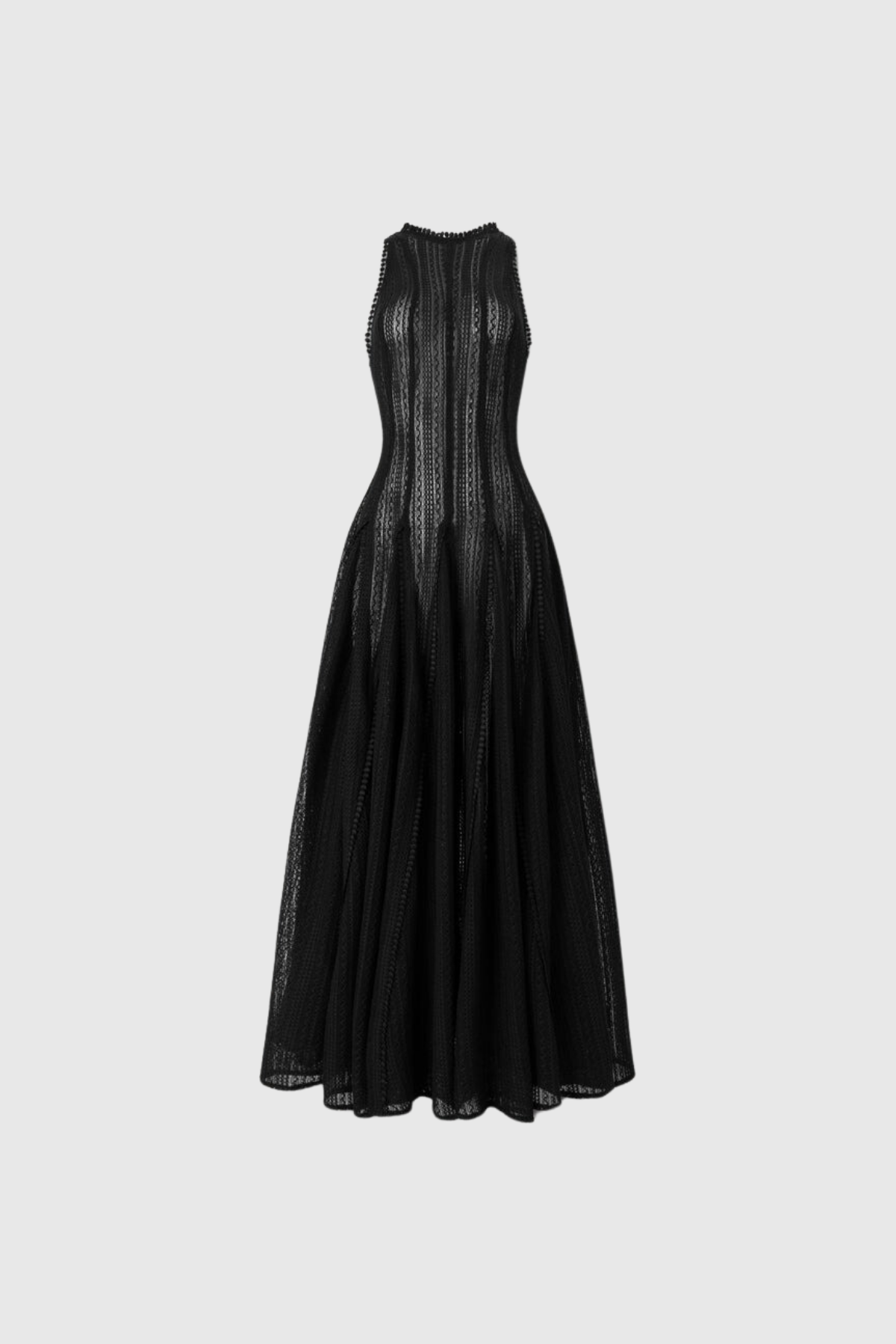 Annunciata Sleeveless Cutout Ruffle Maxi Dress In Black