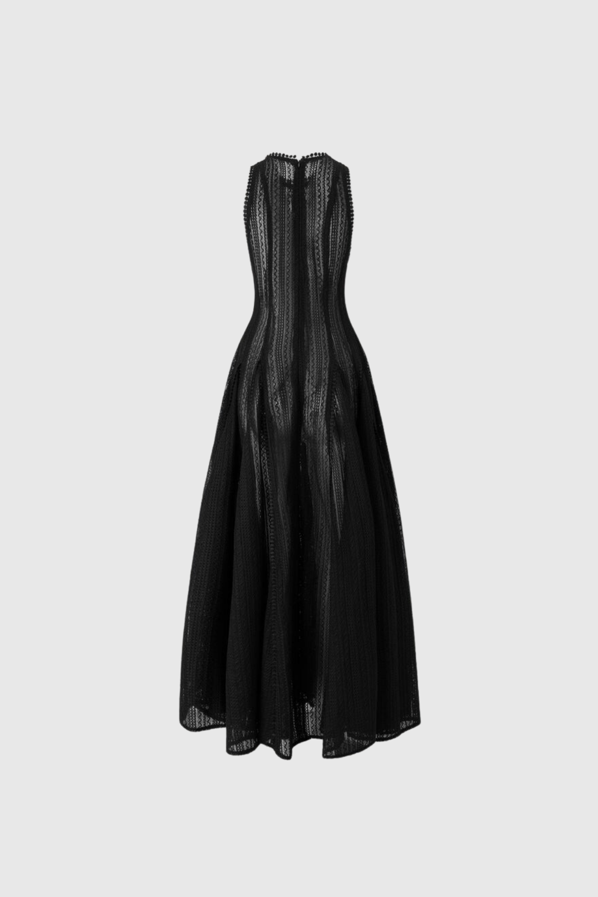 Annunciata Sleeveless Cutout Ruffle Maxi Dress In Black