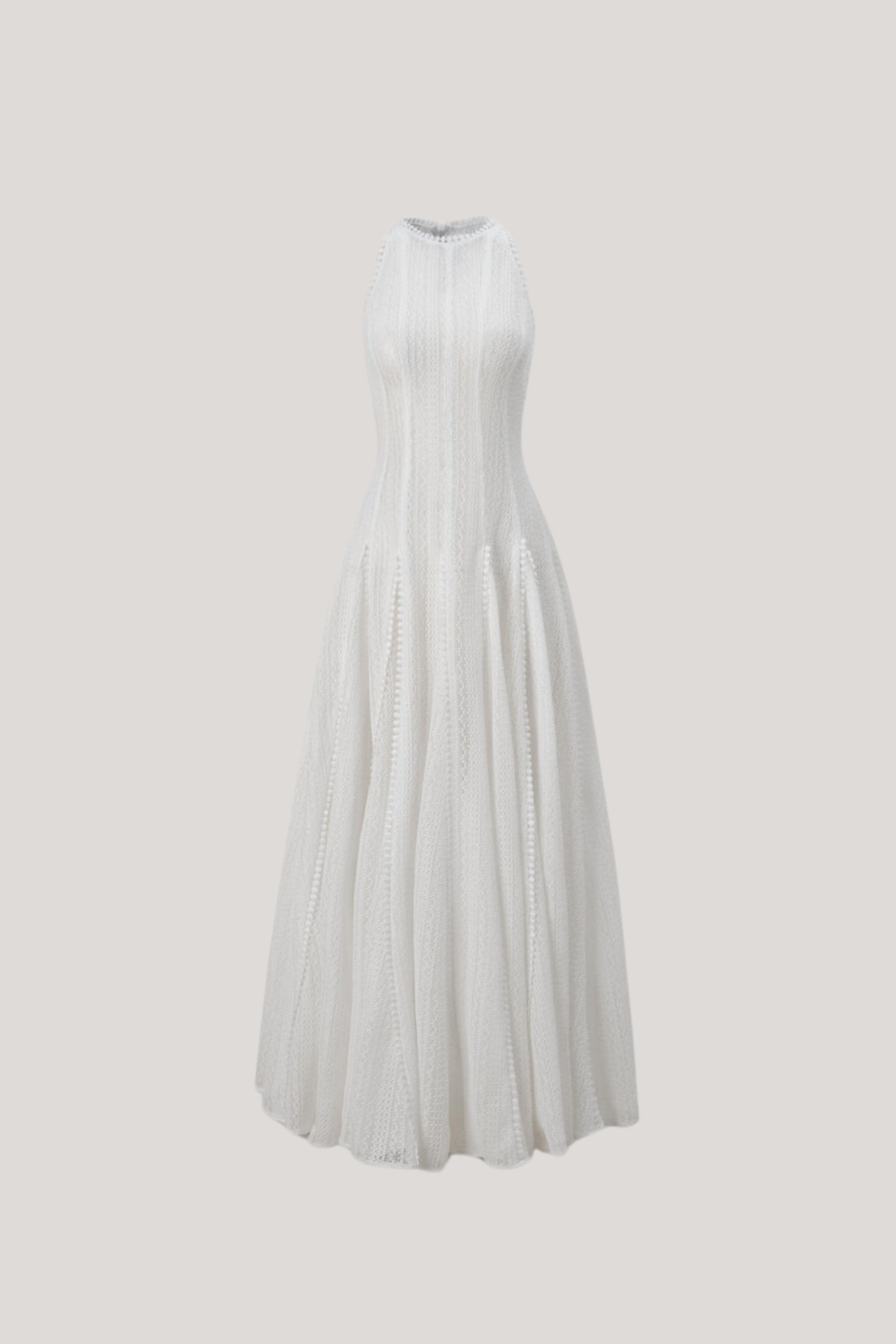 Annunciata Sleeveless Cutout Ruffle Maxi Dress In White