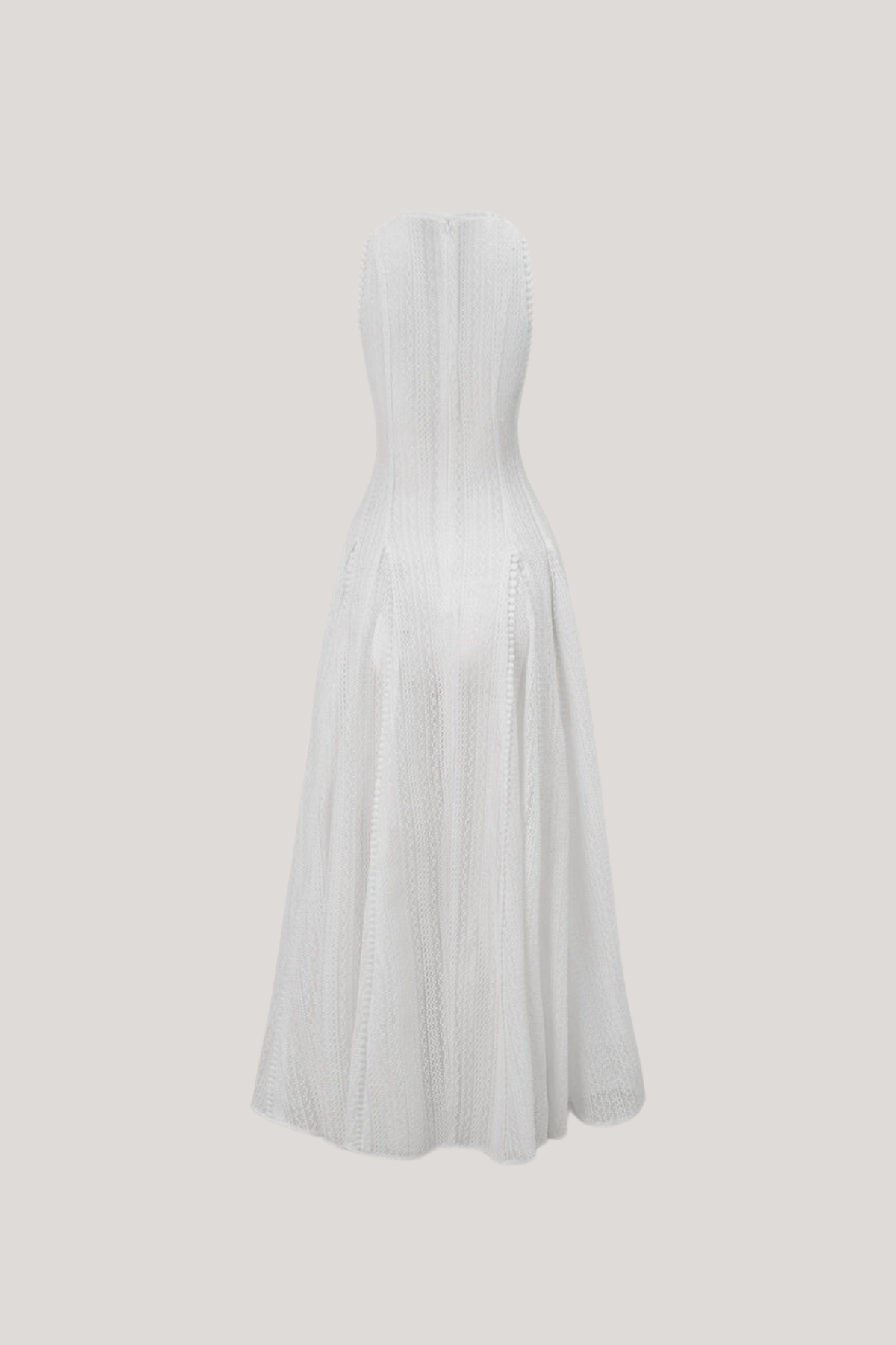 Annunciata Sleeveless Cutout Ruffle Maxi Dress In White