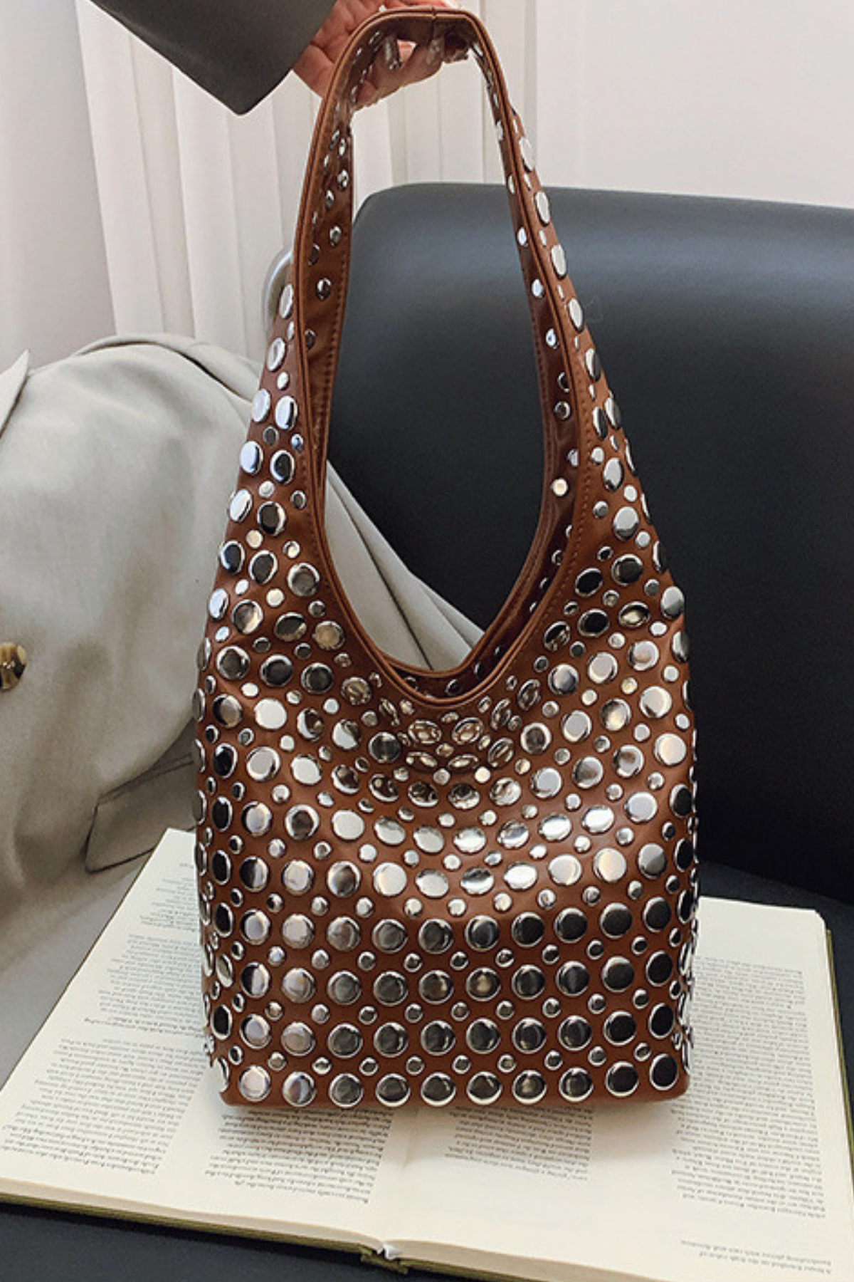 Zaher Studded Leather Bag