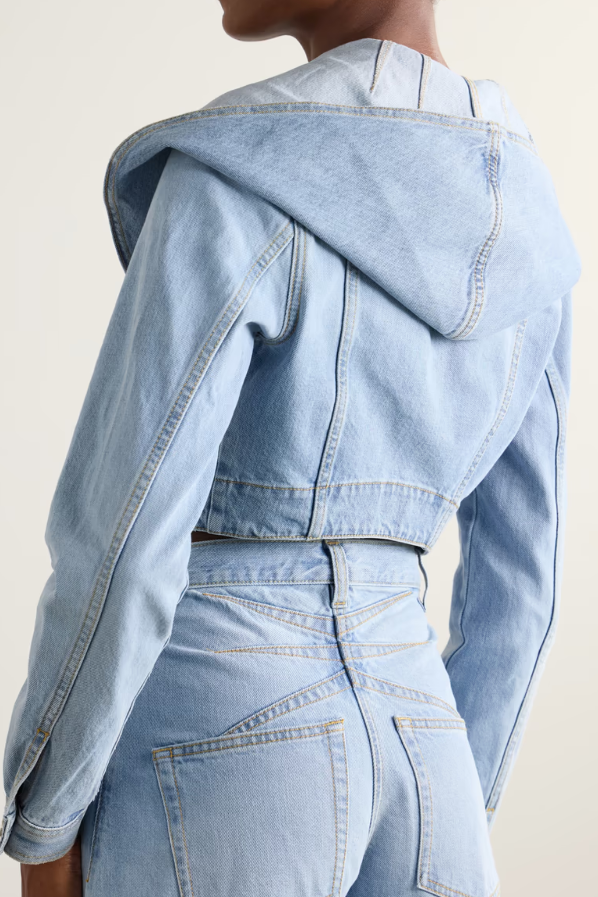 Keats Deconstruct Hooded Denim Short Jacket