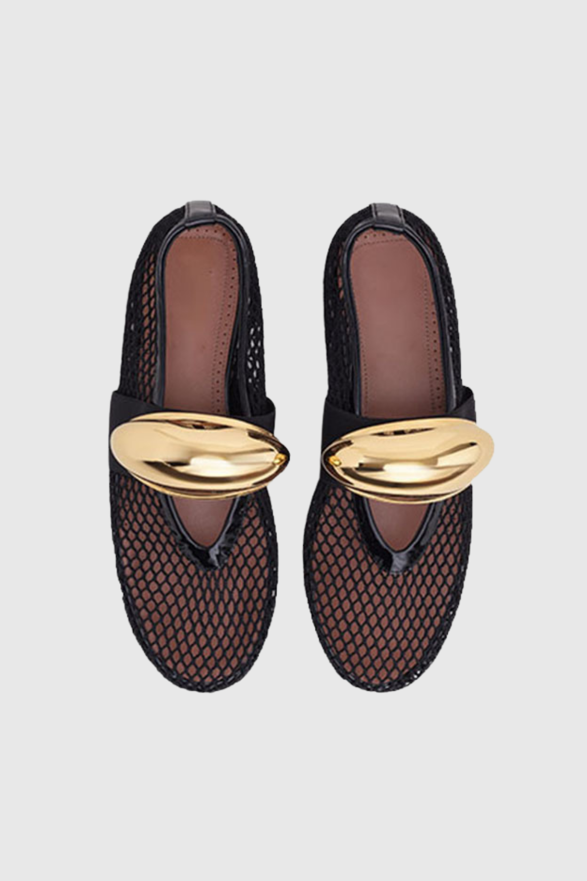 Esmeree Hollow Buckle Fishnet Flats