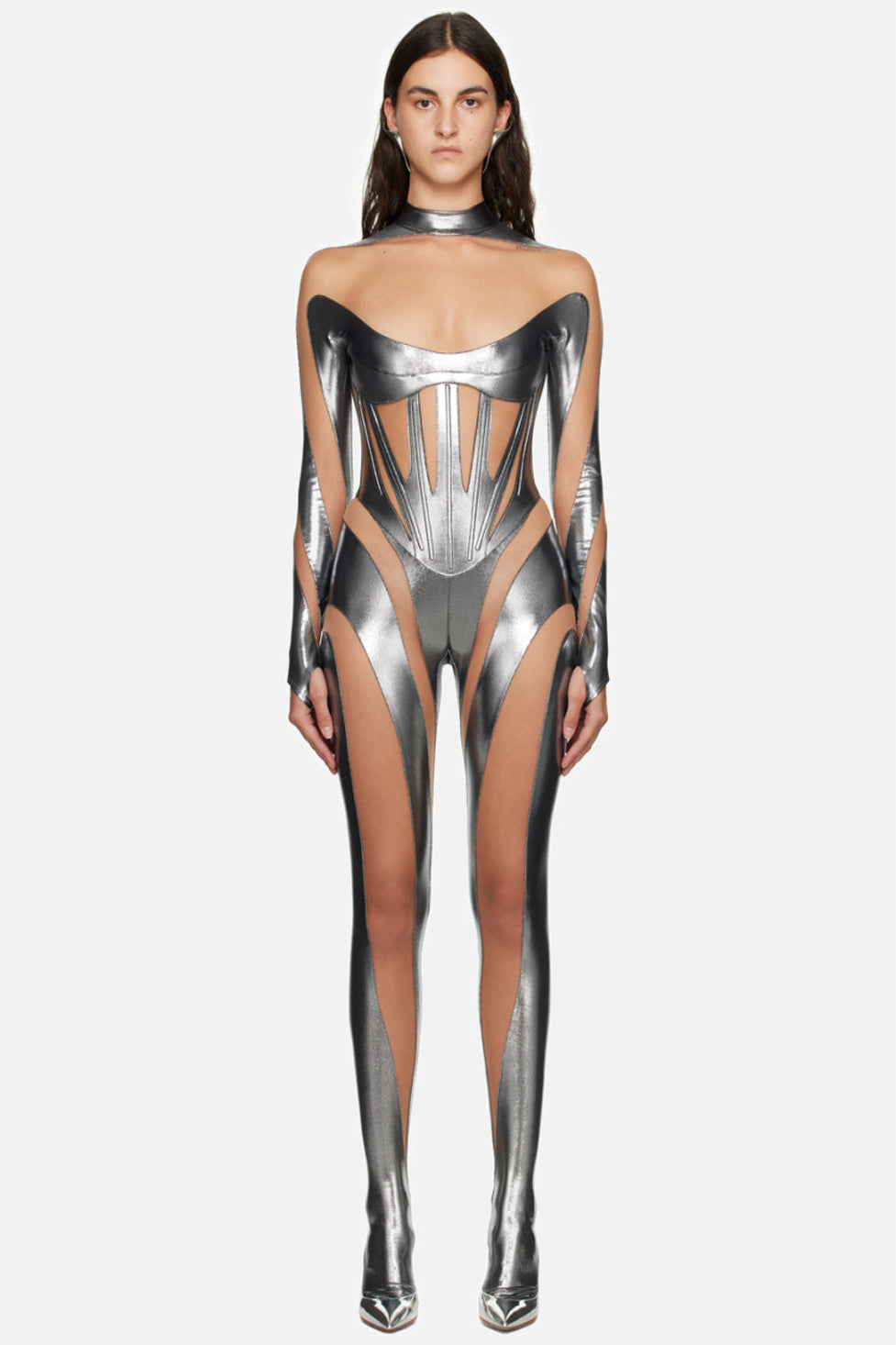 Livana Paneled Metallic Jumpsuit