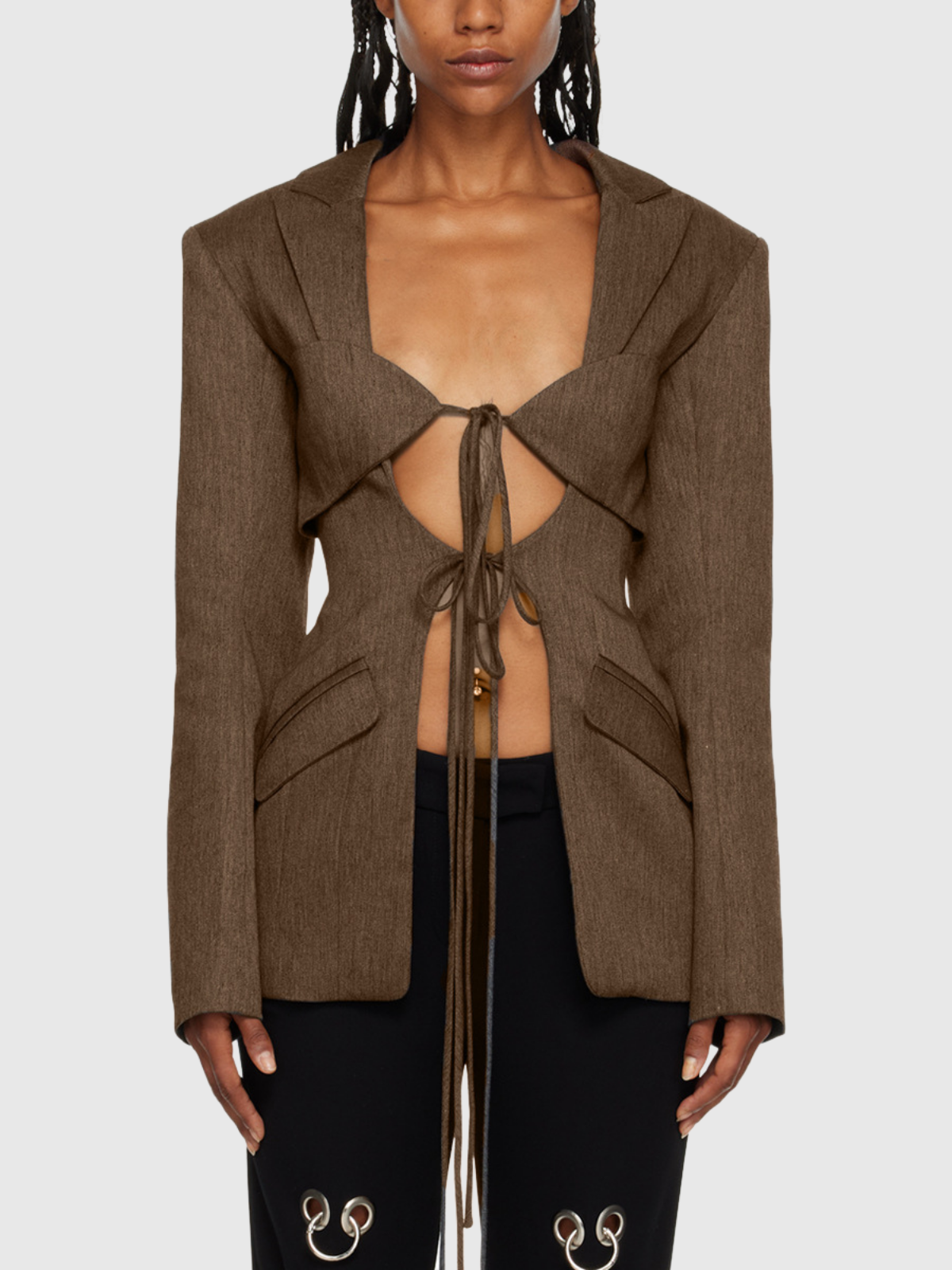 Yoland Lace Up Cutout Jacket