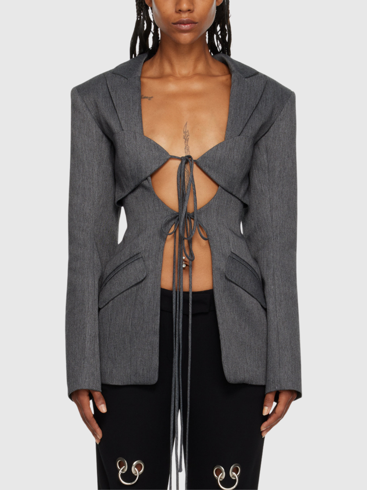 Yoland Lace Up Cutout Jacket