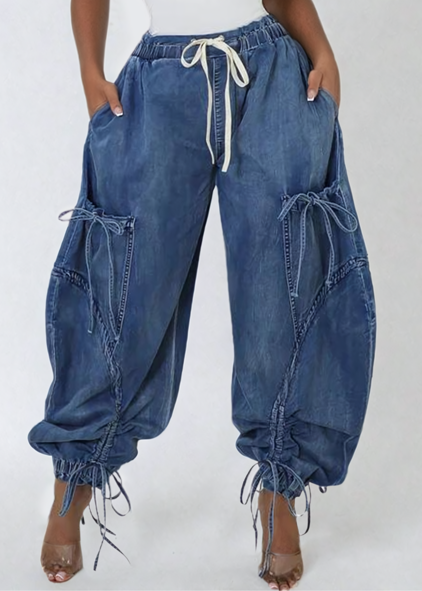 Adria Drawstring Lace Up Jeans