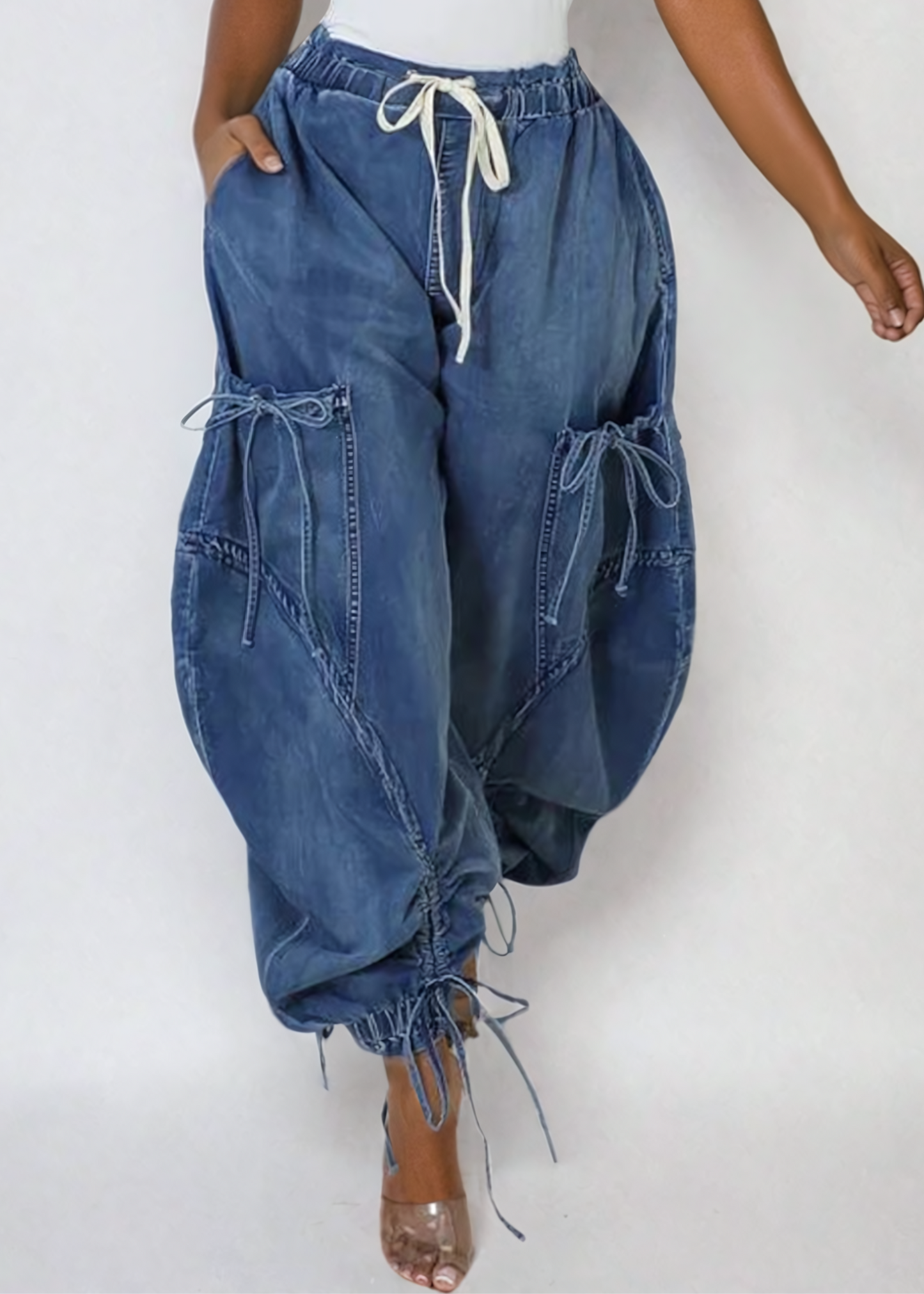 Adria Drawstring Lace Up Jeans
