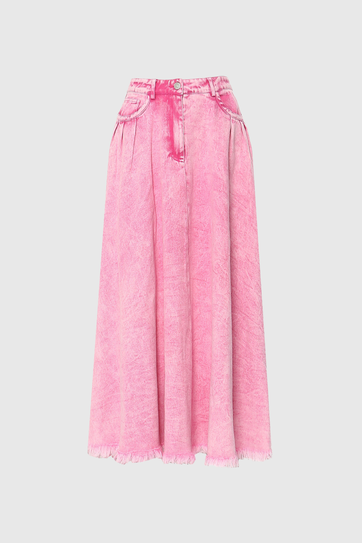 Mimia Maxi Denim Skirt In Pink