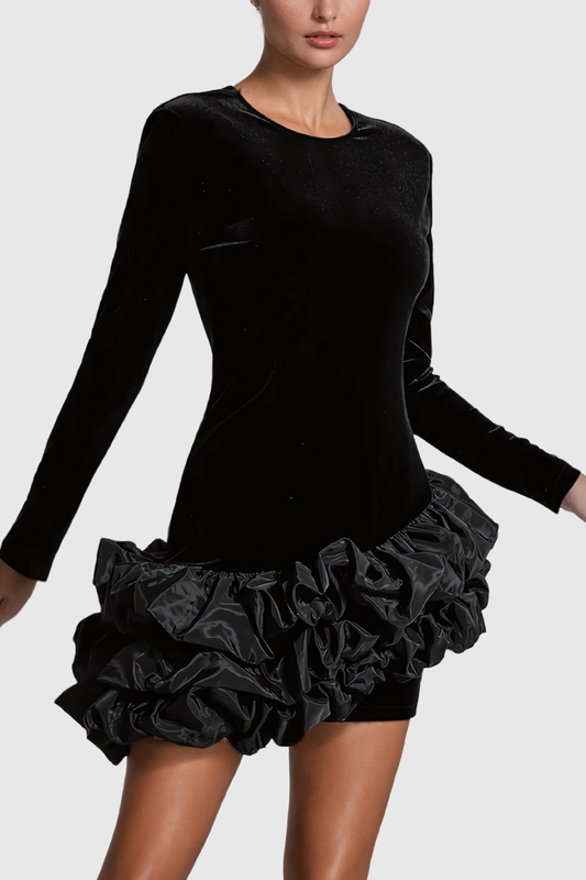 Cachi Ruffle Long Sleeve Mini Dress
