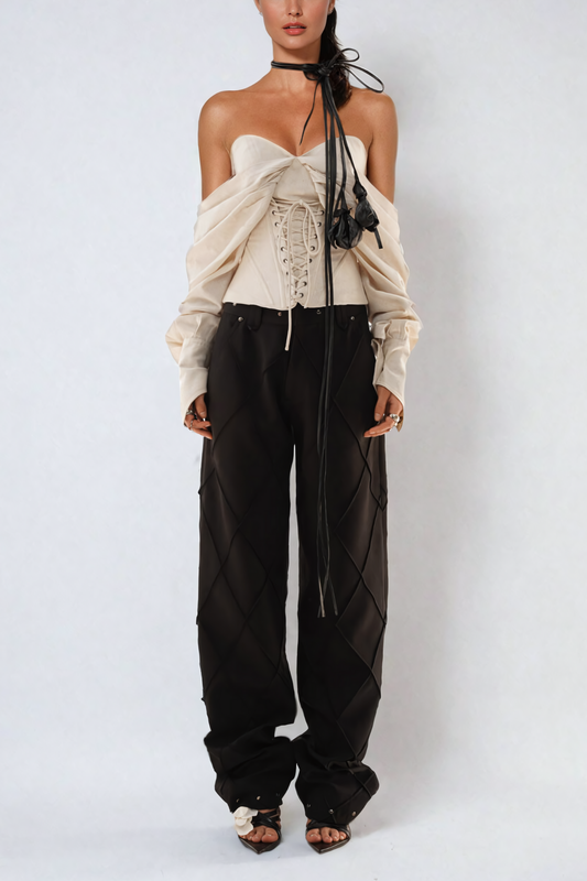 Cabo Off Shoulder Lace Up Corset Top