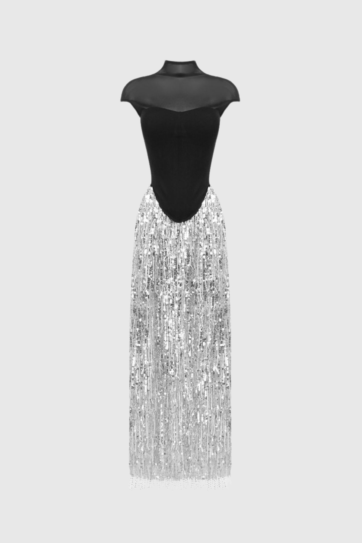 Bedwyr Fringe Sequin Mesh Skirt Set
