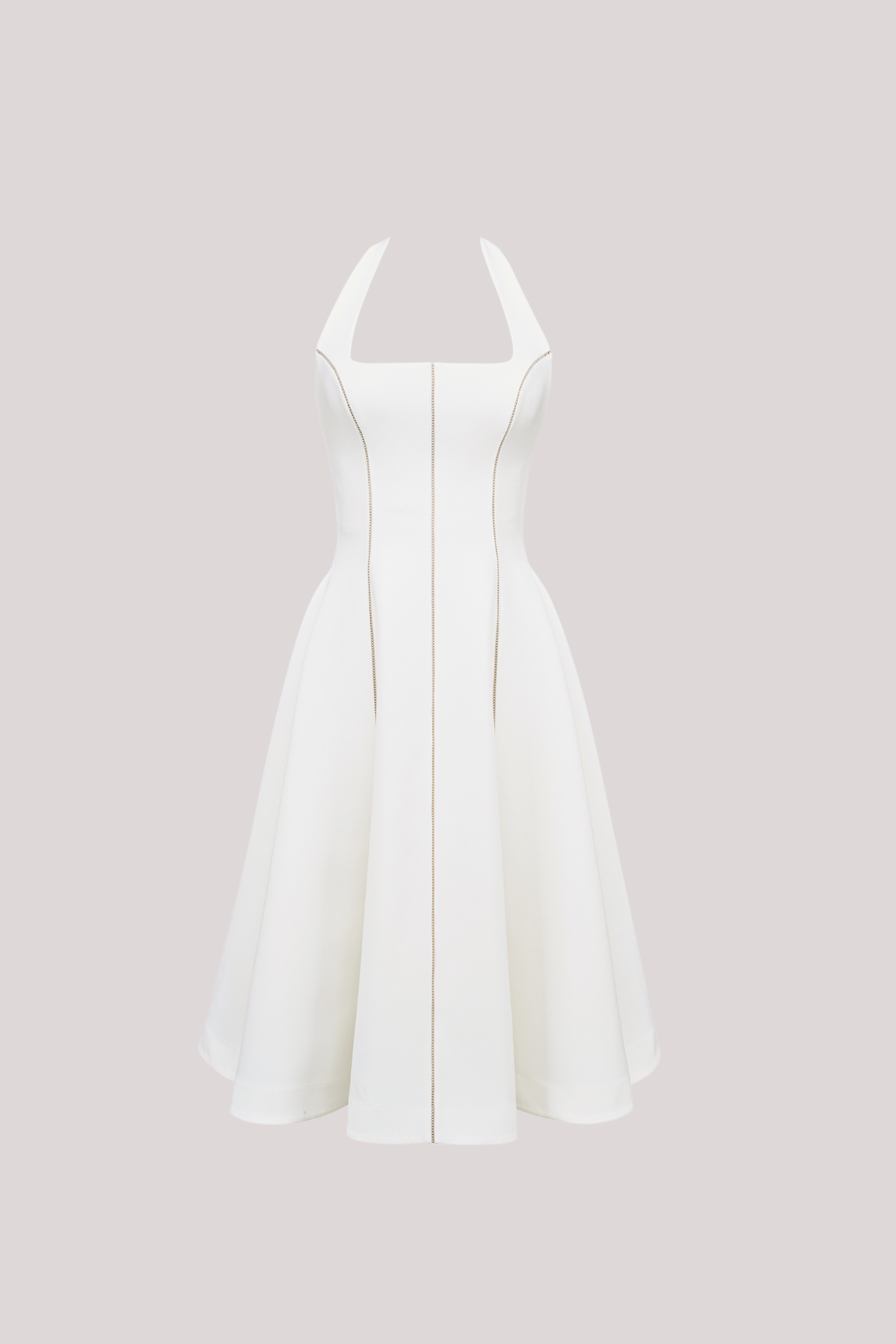 Begum Halter Neck Stripe Ruffle Midi Dress
