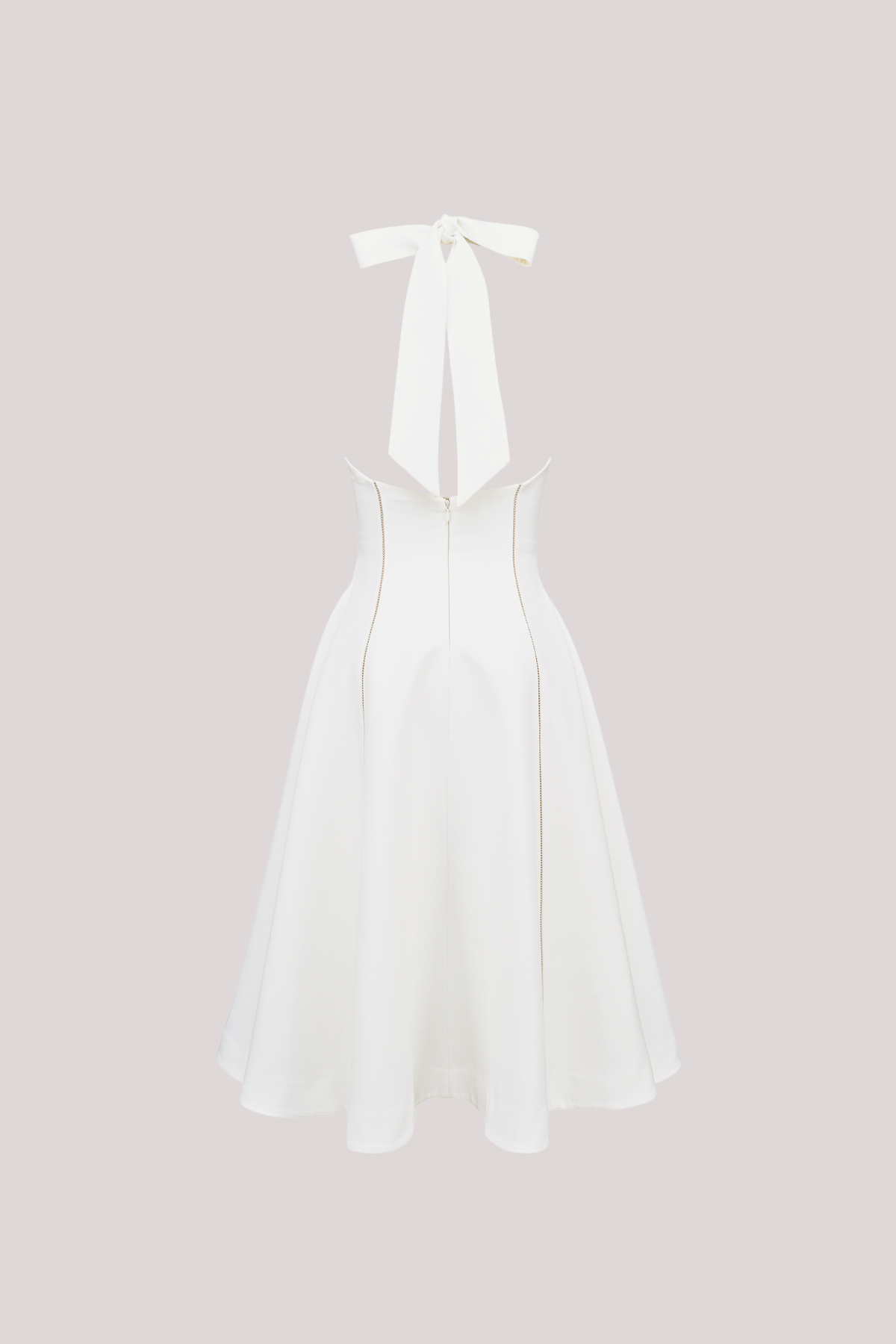 Begum Halter Neck Stripe Ruffle Midi Dress