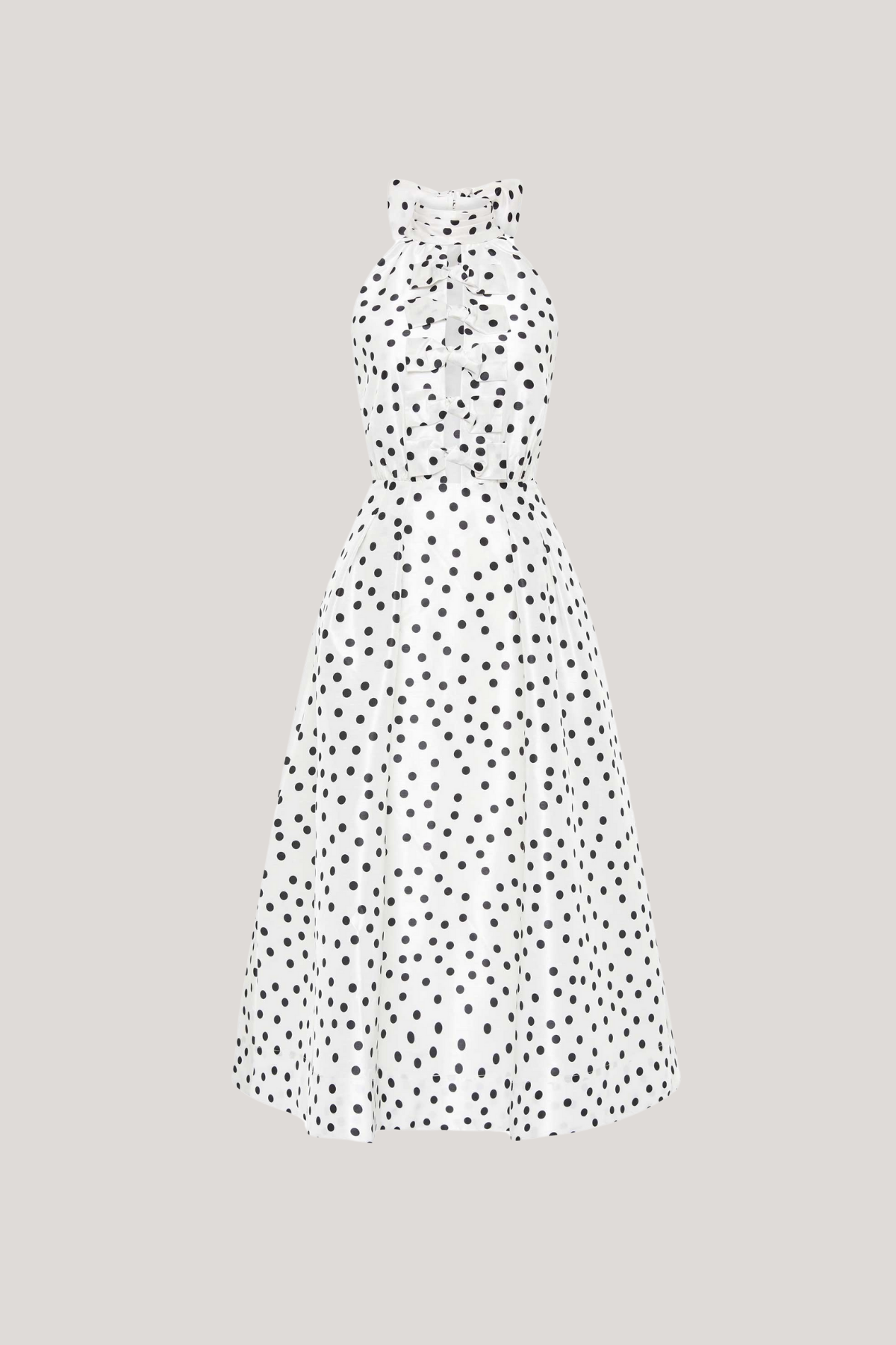 Bert Halter Neck Dot Bow Midi Dress
