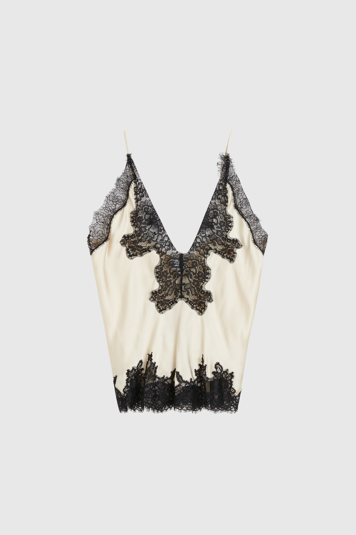 Bethan Lace Satin Top In Apricot