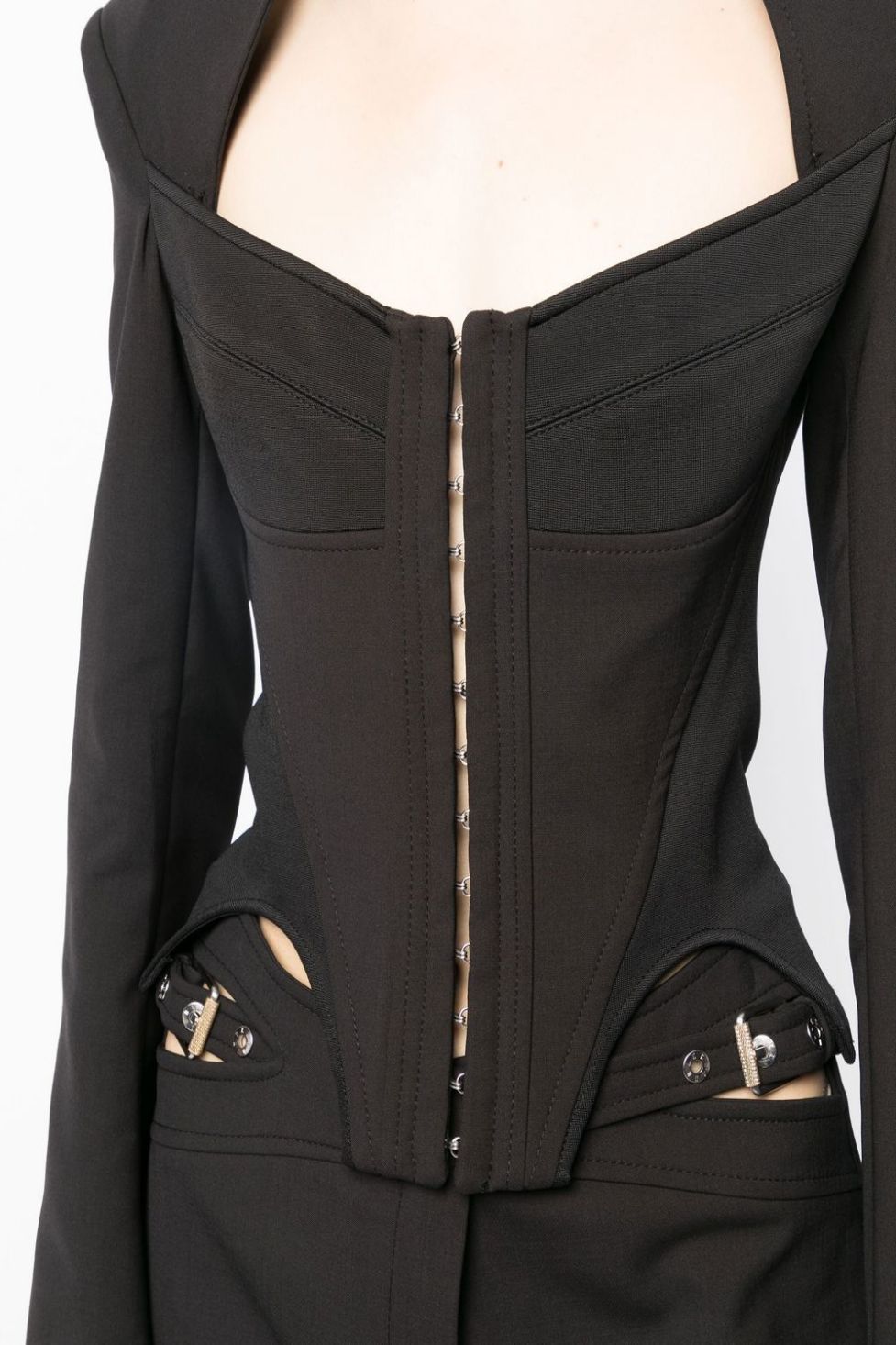 Viveka Long Sleeve Bustier Blazer In Black