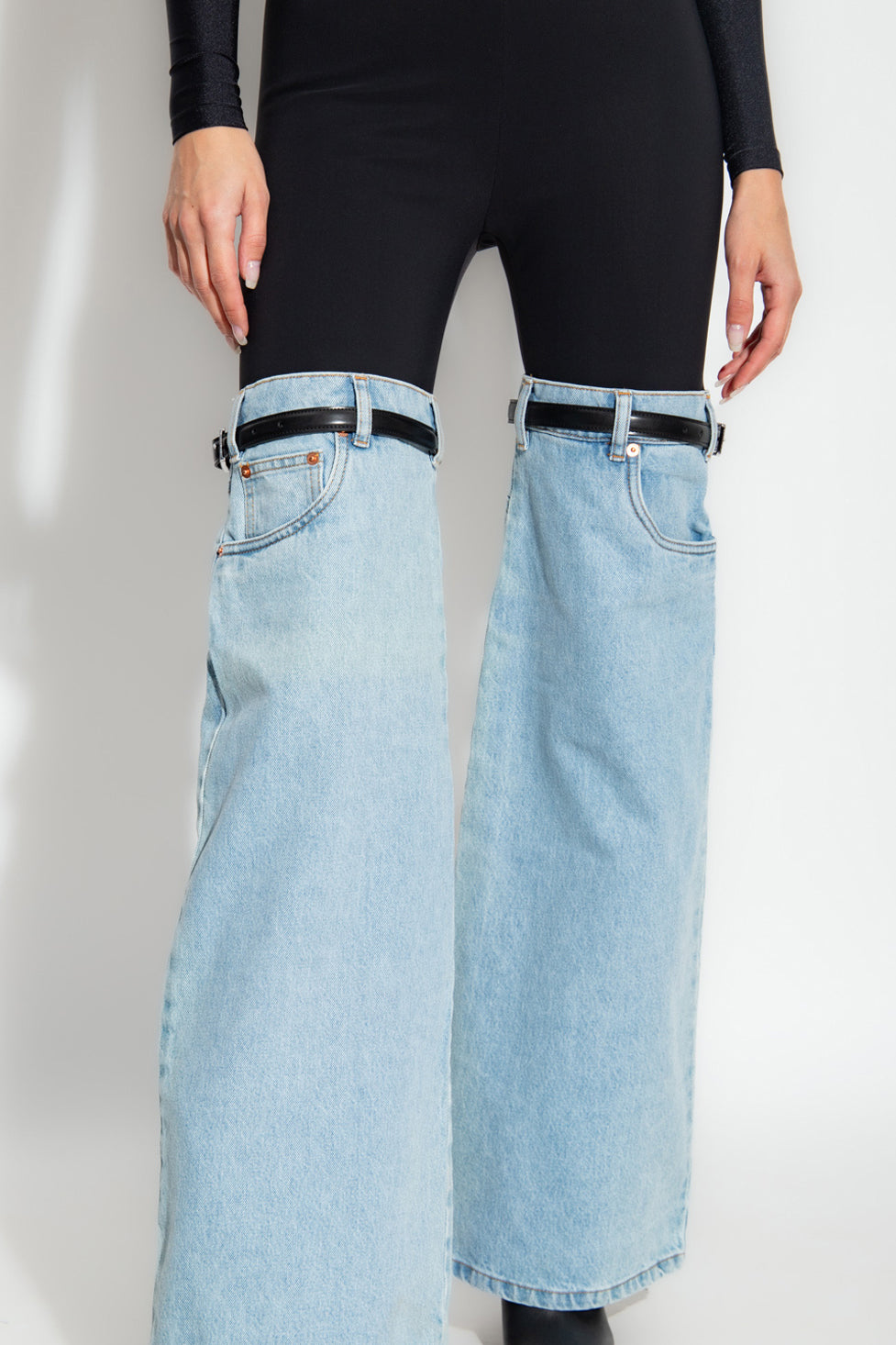 Flaly Patchwork Pants In Blue