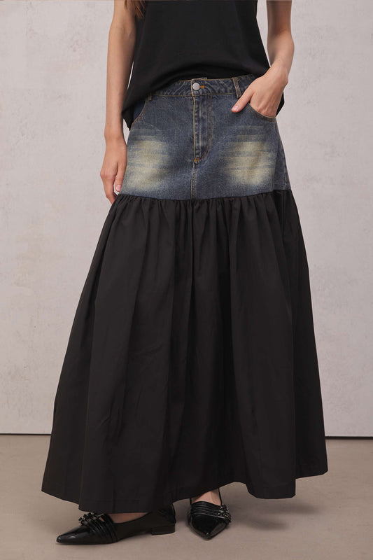 Mikki Patchwork Maxi Skirt