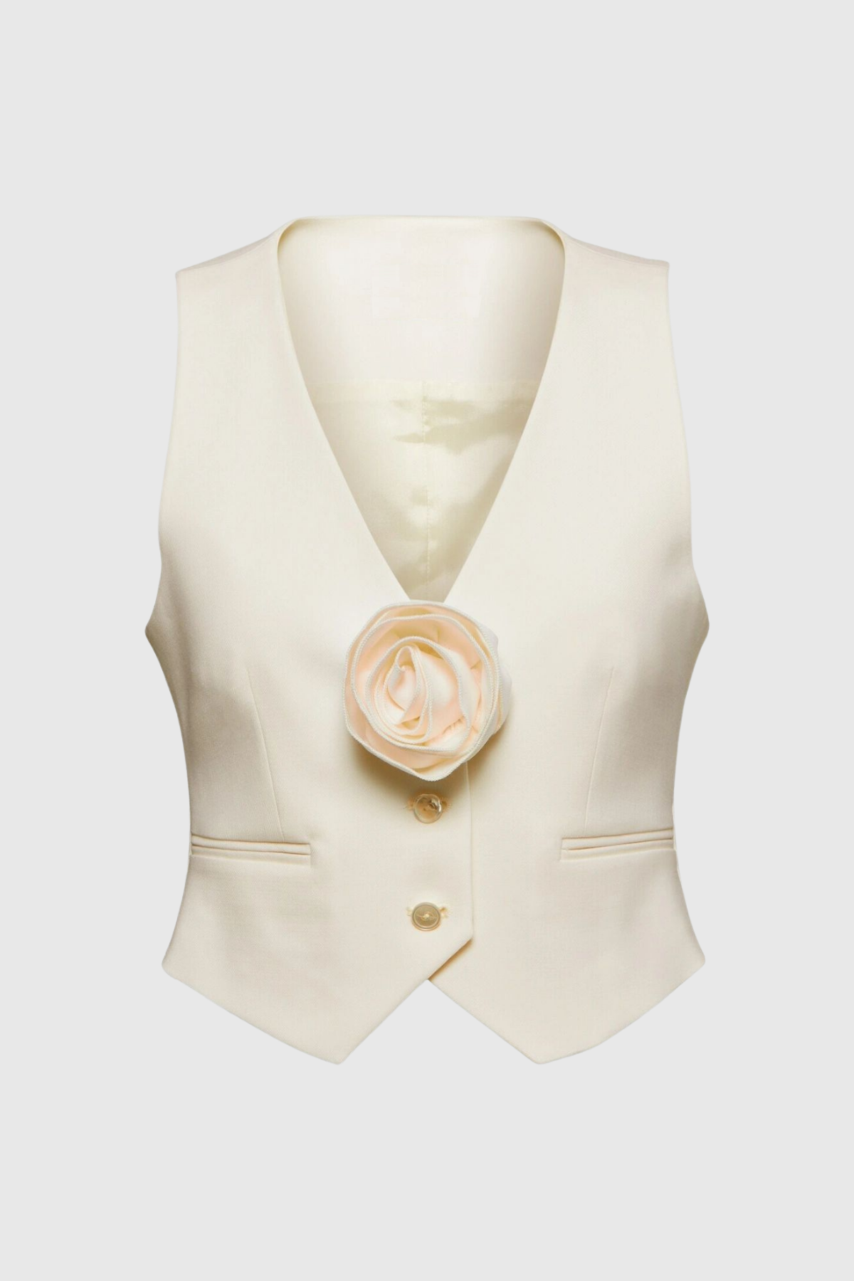 Caruso Plunge Flower Top In White