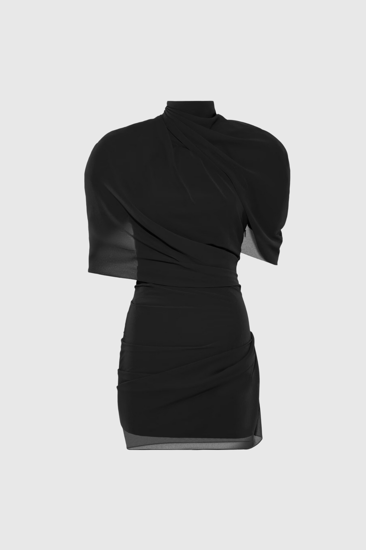 Nisha Mesh Hollow Mini Dress In Black