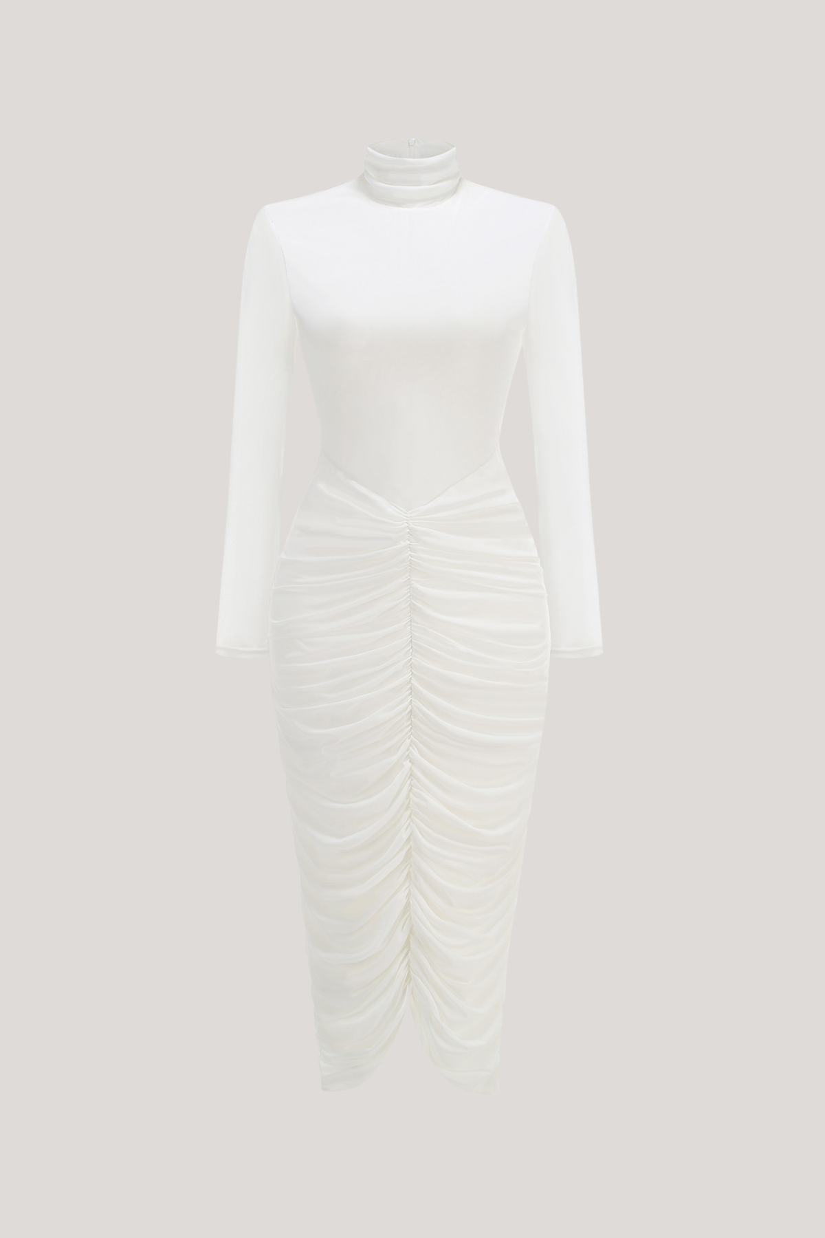Diklah High Neck Ruch Midi Dress