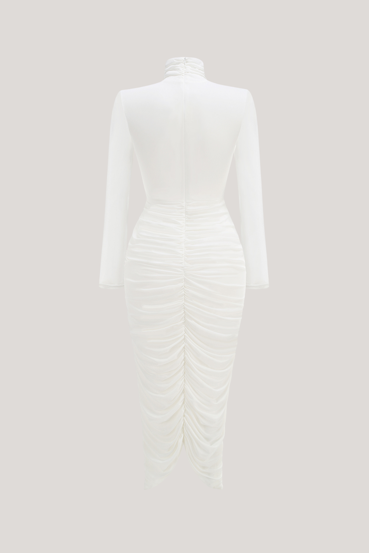 Diklah High Neck Ruch Midi Dress