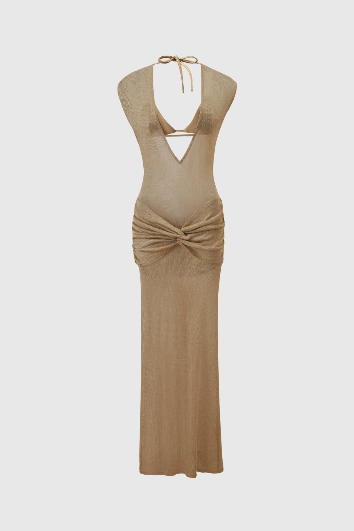 Ellinor Plunge Twist Glitter Maxi Dress