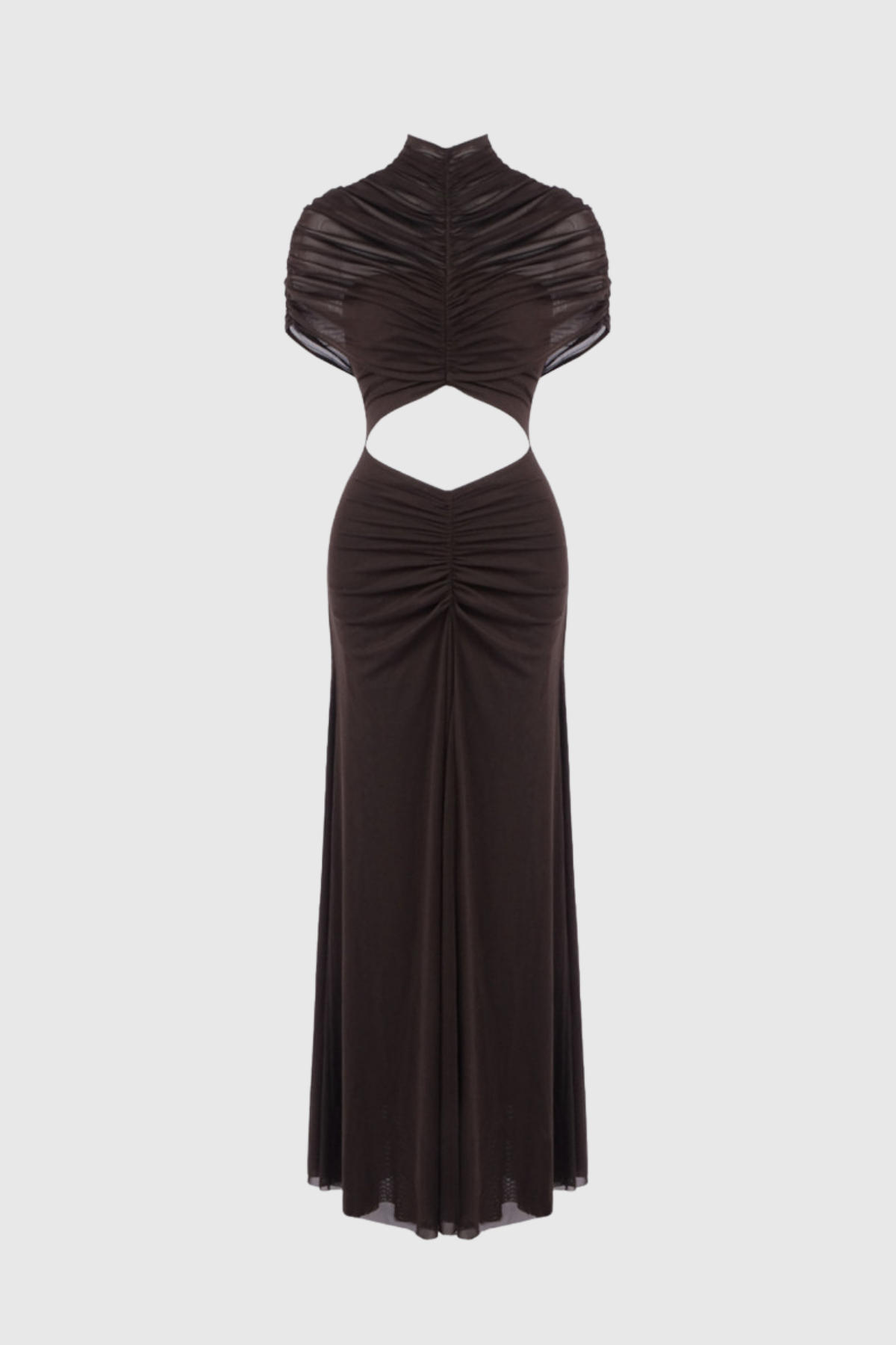 Dushyanta Ruch Cutout Mesh Maxi Dress In Browm