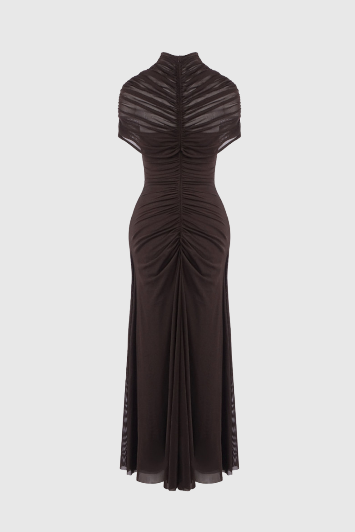 Dushyanta Ruch Cutout Mesh Maxi Dress In Browm